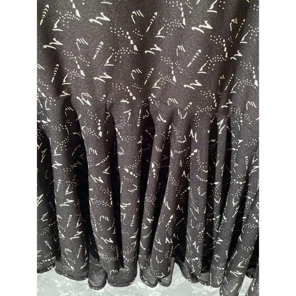 Vintage 80s Dress 1980s Black & White Drop Waist Secretary Retro Size Large - Picture 3 of 6